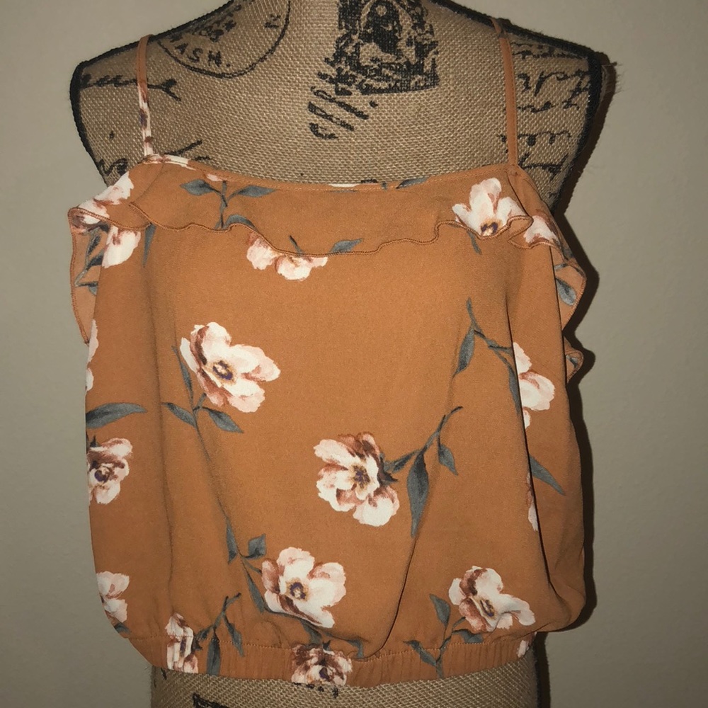 Floral print crop top/tank
